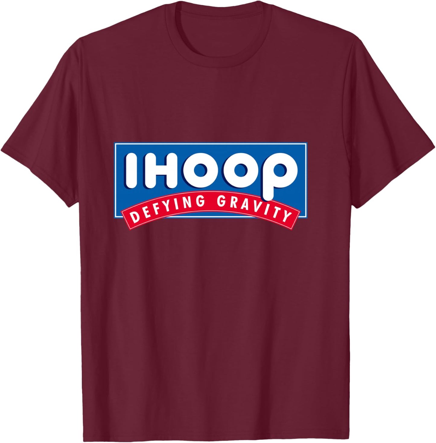 Ihoop I Hoop Defying Gravity - Basketball & Basketballer T-Shirt - T-Shirt | Maroon