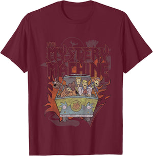 Kids Scooby-Doo The Mystery Machine Flame Portrait T-Shirt - T-Shirt | Maroon