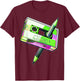 80s Cassette Tape Pencil 1980s Retro Vintage Music Mixtape T-Shirt - T-Shirt | Maroon