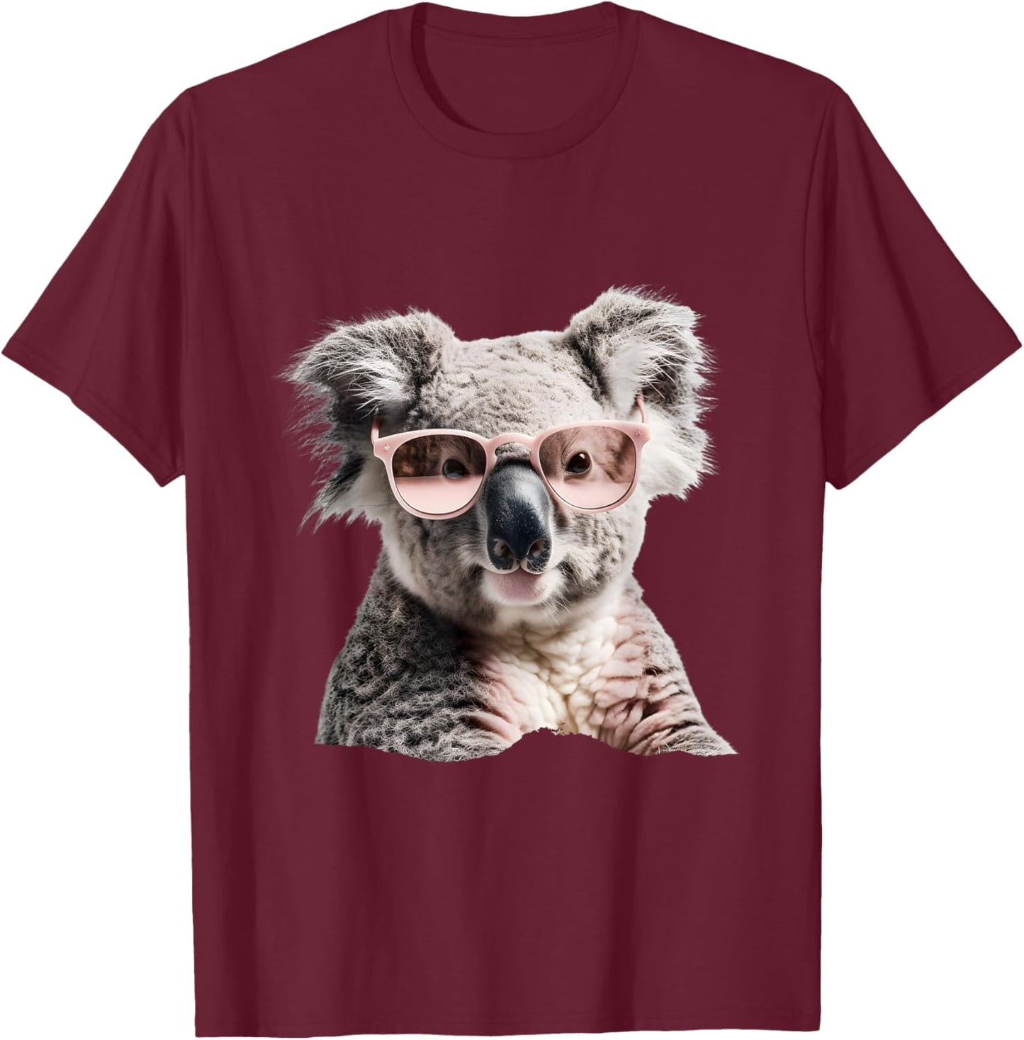 Cute koala with pink sunglasses, Australia, happiness T-Shirt - T-Shirt | Maroon