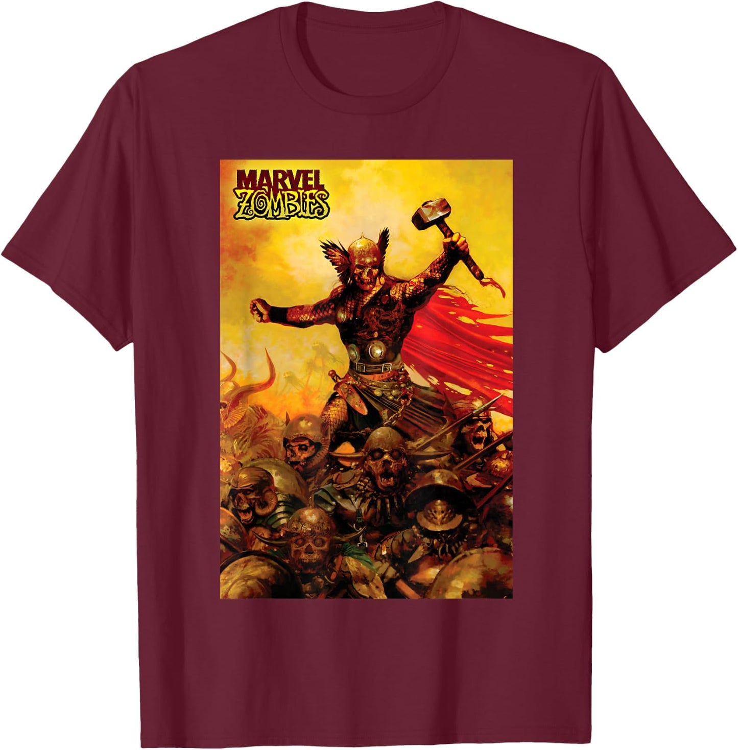 Marvel Zombies Thor Zombie Poster T-Shirt - T-Shirt | Maroon