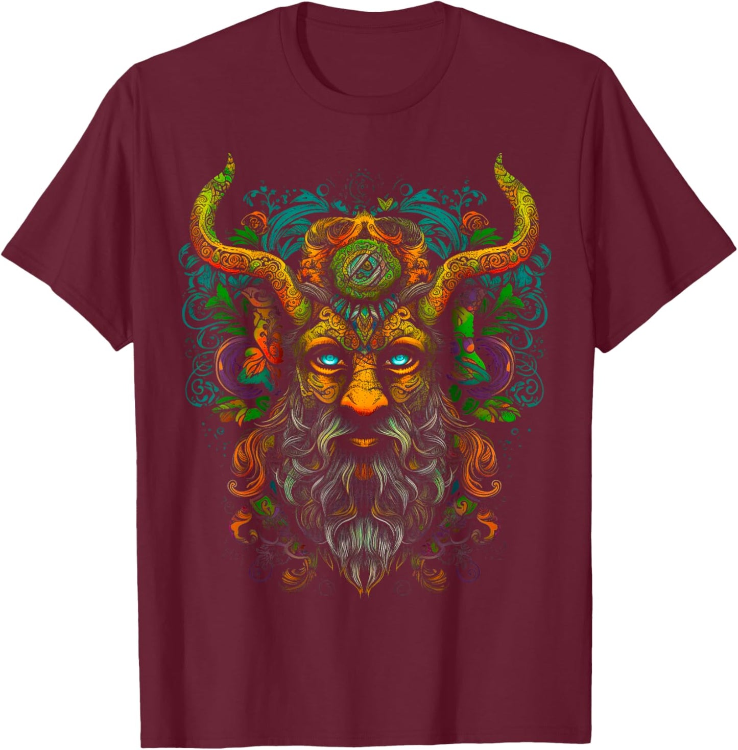 Cernunnos Celtic Mythology Gaelic God of Nature T-Shirt - T-Shirt | Maroon