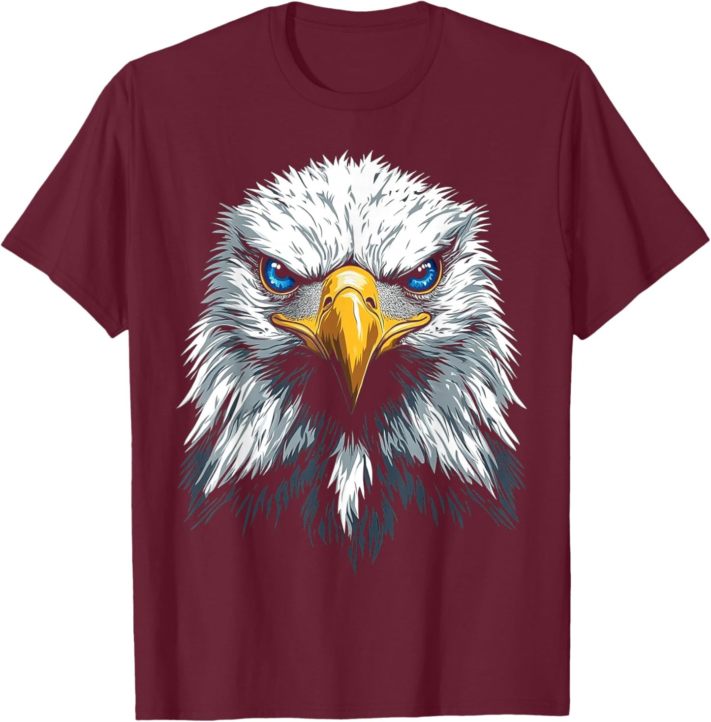 Adler Vogel Grafik Tierkunst Blauaugen Adler T-Shirt - T-Shirt | Maroon