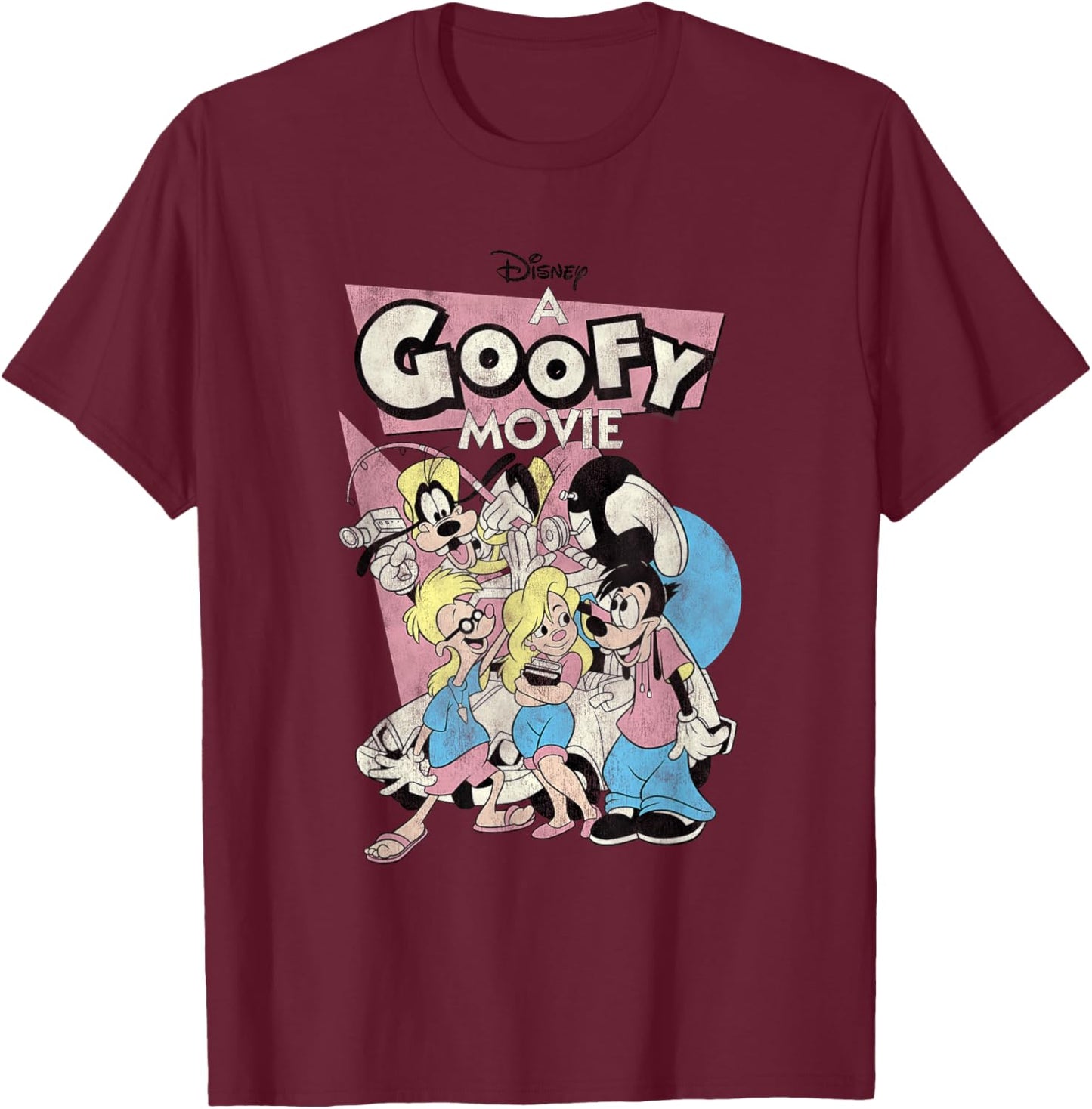 Disney A Goofy Movie , Black, S T-Shirt - T-Shirt | Maroon