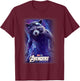 Marvel Avengers Endgame Rocket Raccoon Galactic Space Poster T-Shirt - T-Shirt | Maroon