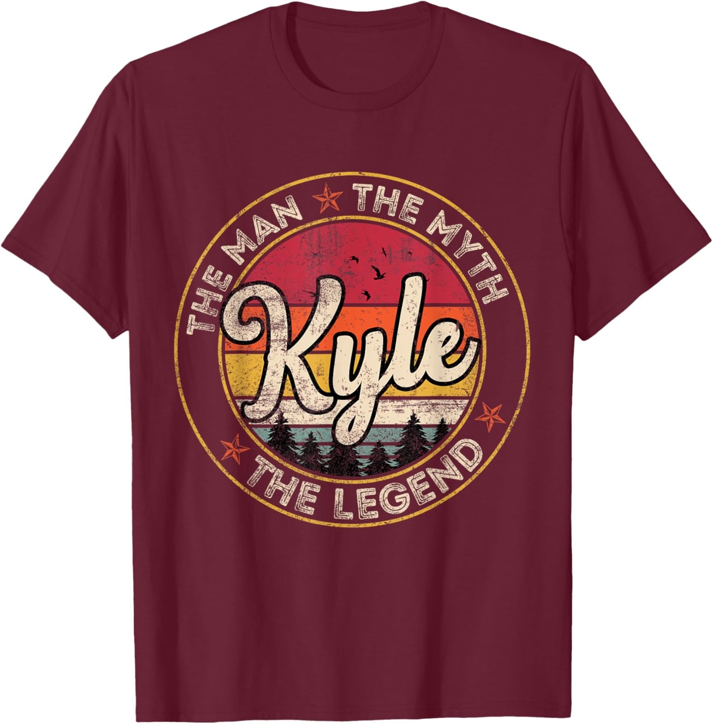 Kyle The Man The Myth The Legend Personalized Name T-Shirt - T-Shirt | Maroon