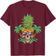 Skull Pineapple Aloha Beaches Hawaiian Flowers Hawaii Summer T-Shirt - T-Shirt | Maroon