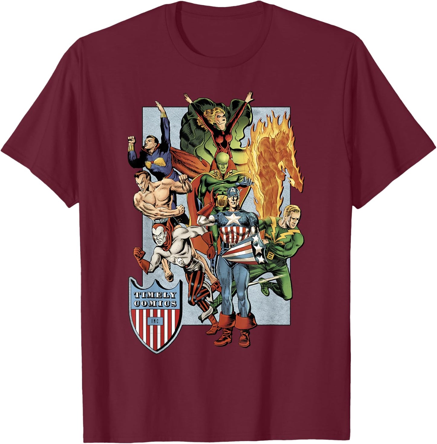 Marvel FOOM Timely Comics Inc. T-Shirt - T-Shirt | Maroon