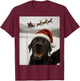 Dog Selfie with Santa Funny Christmas Dog Lovers T-Shirt - T-Shirt | Maroon