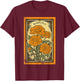 Vintage Marigold Flowers Tarot Card T-Shirt - T-Shirt | Maroon