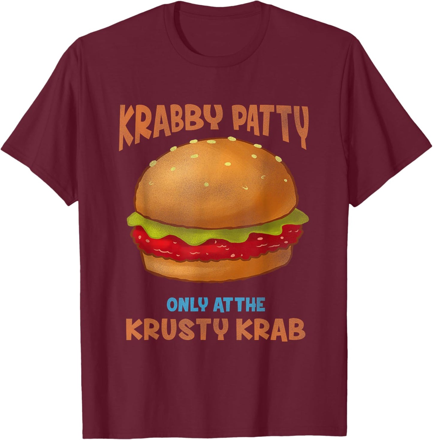 SpongeBob SquarePants Krabby Patty Only At The KK Vintage Ad T-Shirt - T-Shirt | Maroon