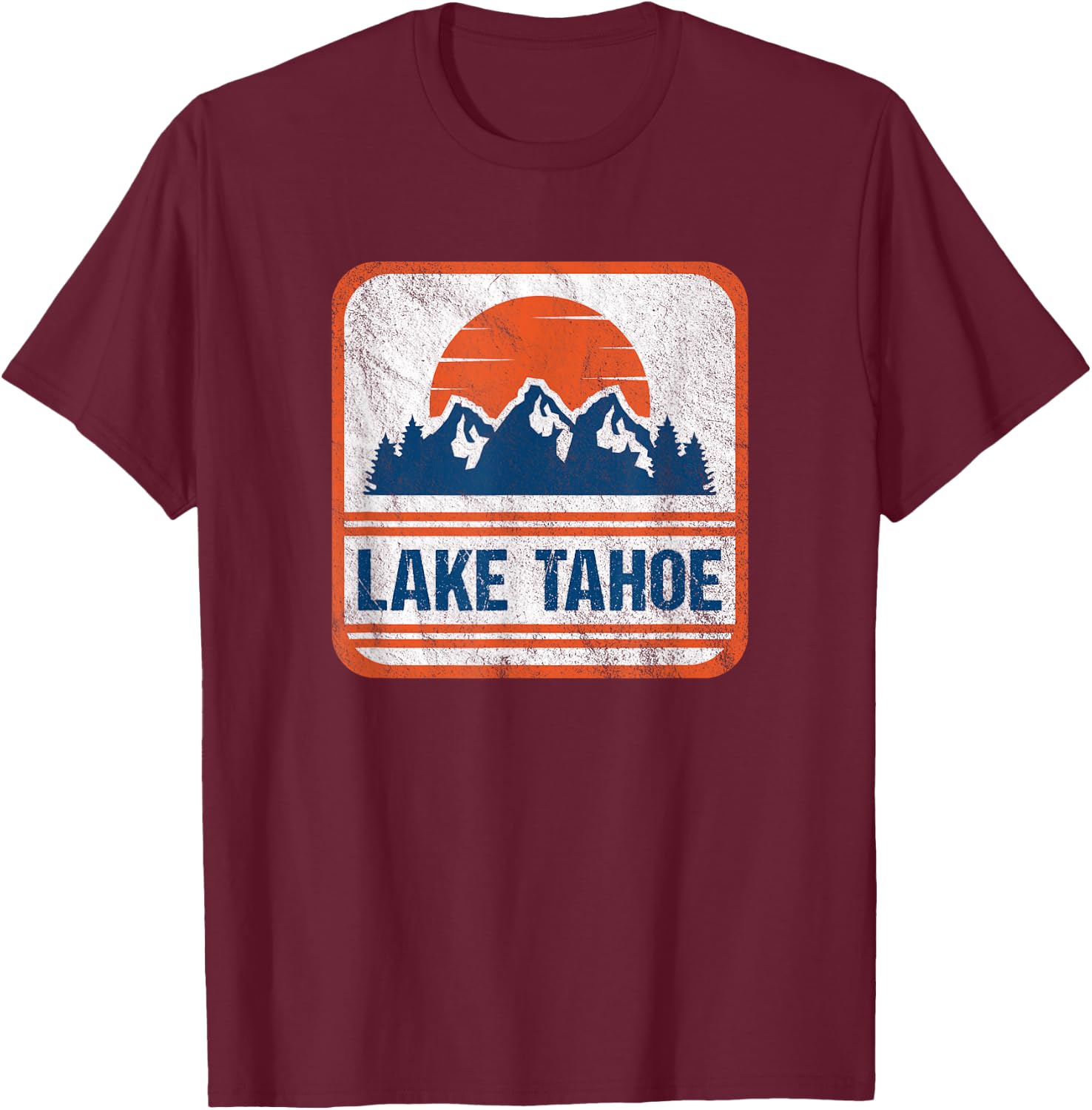 Retro Vintage Lake Tahoe T-Shirt - T-Shirt | Maroon