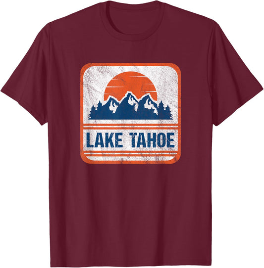 Retro Vintage Lake Tahoe T-Shirt - T-Shirt | Maroon