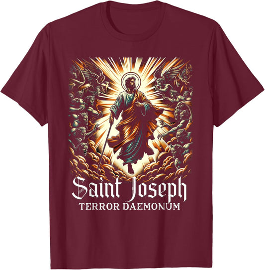 Saint Joseph Catholic Father And Worker T-Shirt - T-Shirt | Maroon