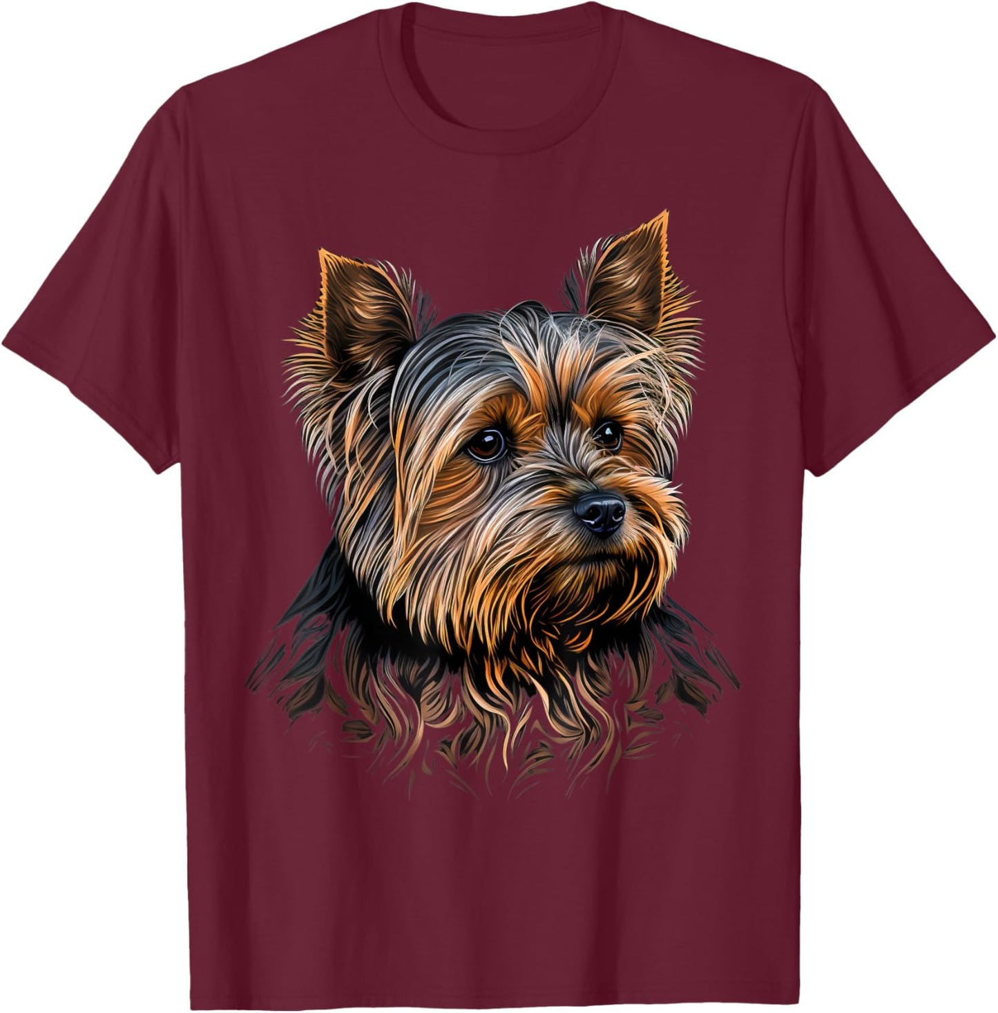 Cute Yorkshire Terrier Dog on Yorkshire Terrier Lover Women Kids T-Shirt - T-Shirt | Maroon
