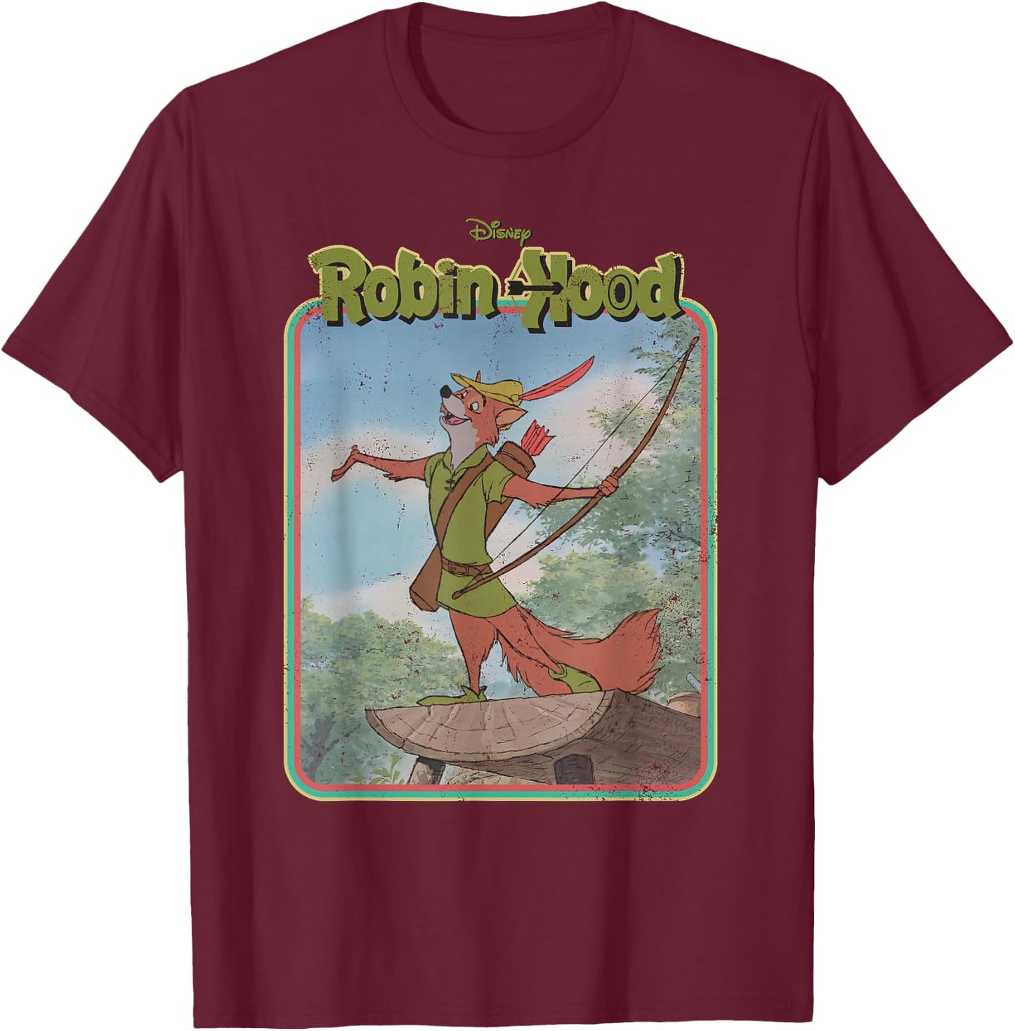 Disney Robin Hood Retro T-Shirt - T-Shirt | Maroon
