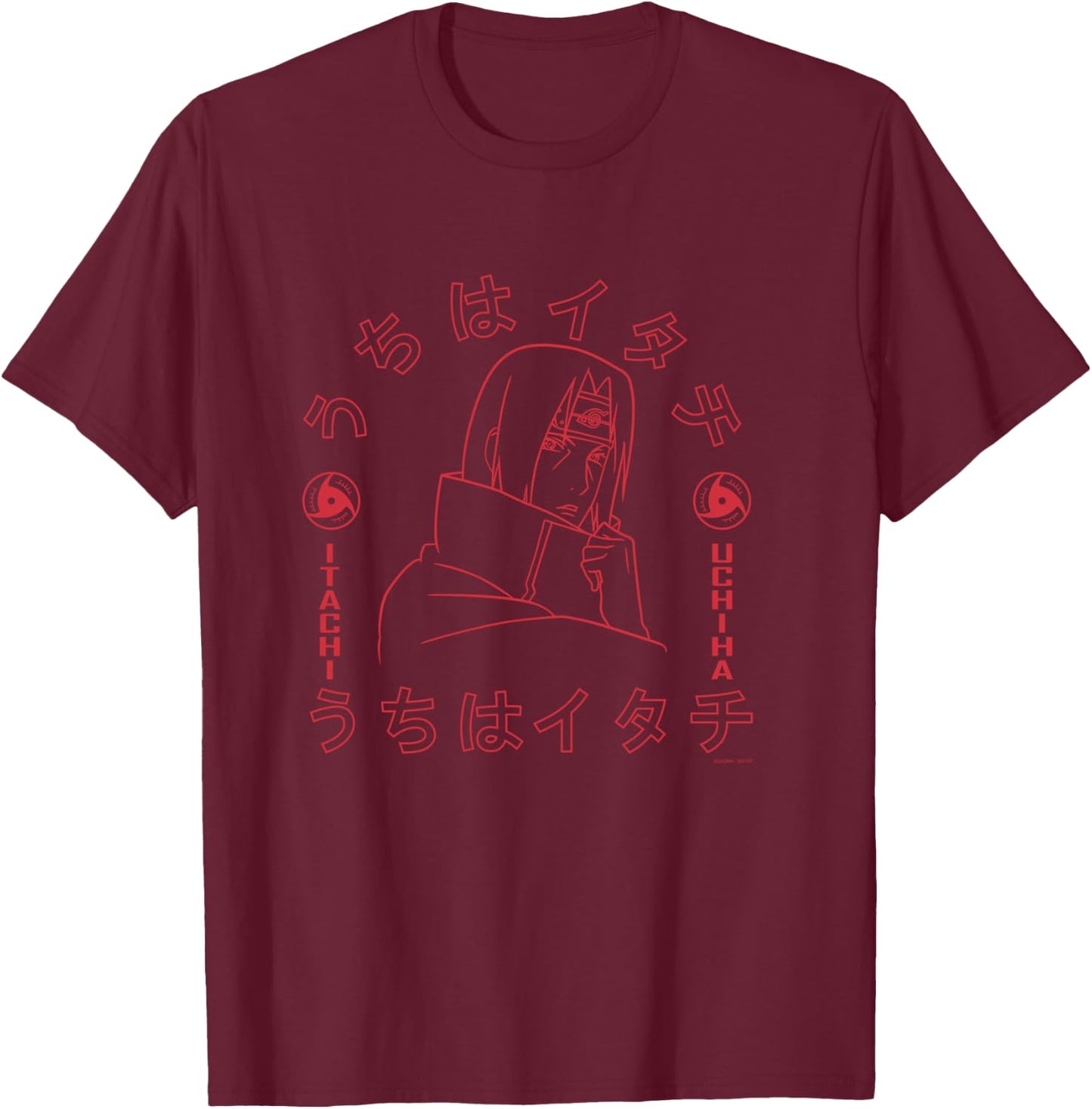 Naruto Shippuden Itachi of The Sharingan T-Shirt - T-Shirt | Maroon