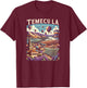 Temecula California Retro Sunset Vintage Inspired T-Shirt - T-Shirt | Maroon