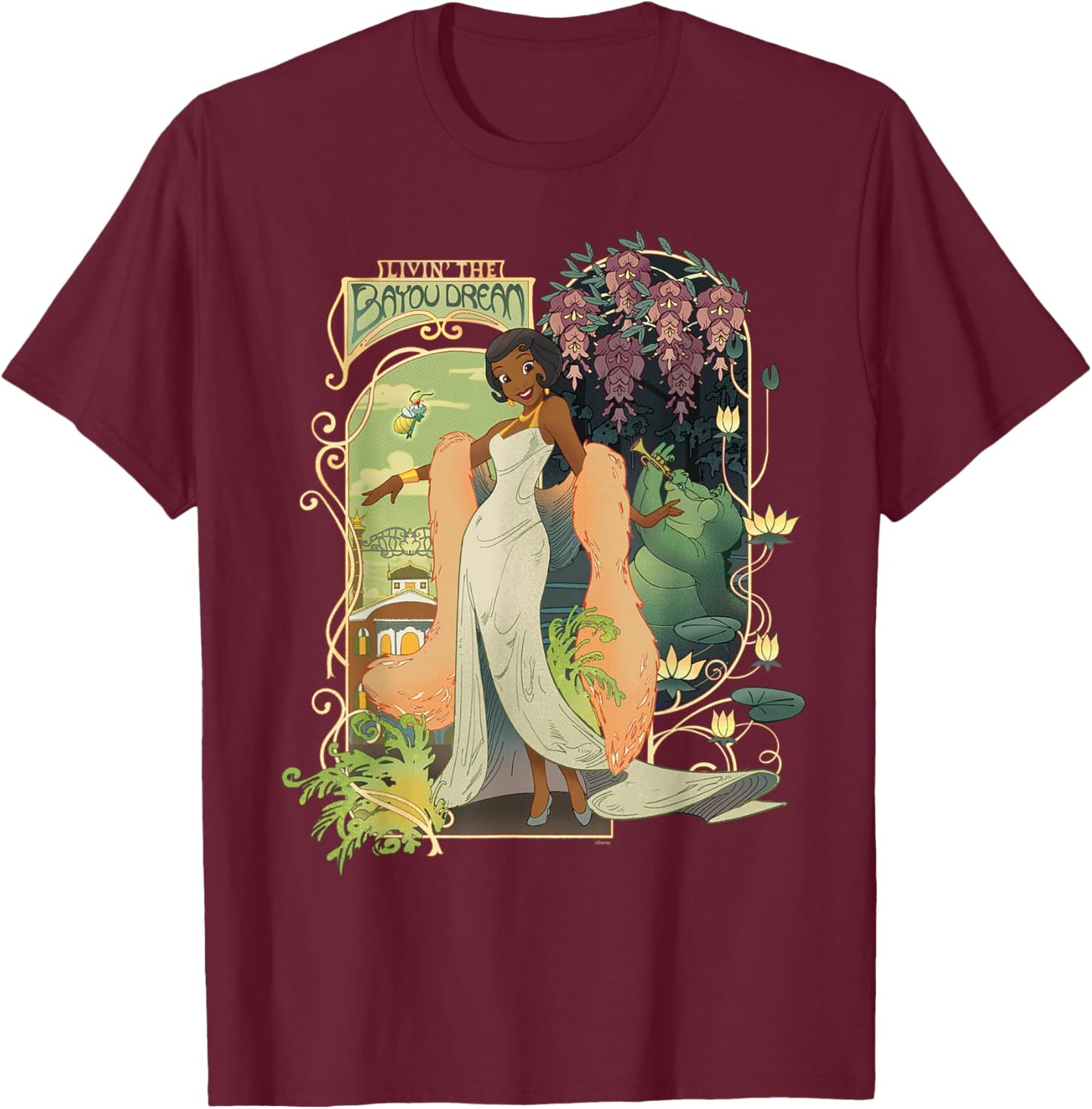 Disney Princess and The Frog Tiana Livin’ The Bayou Dream T-Shirt - T-Shirt | Maroon