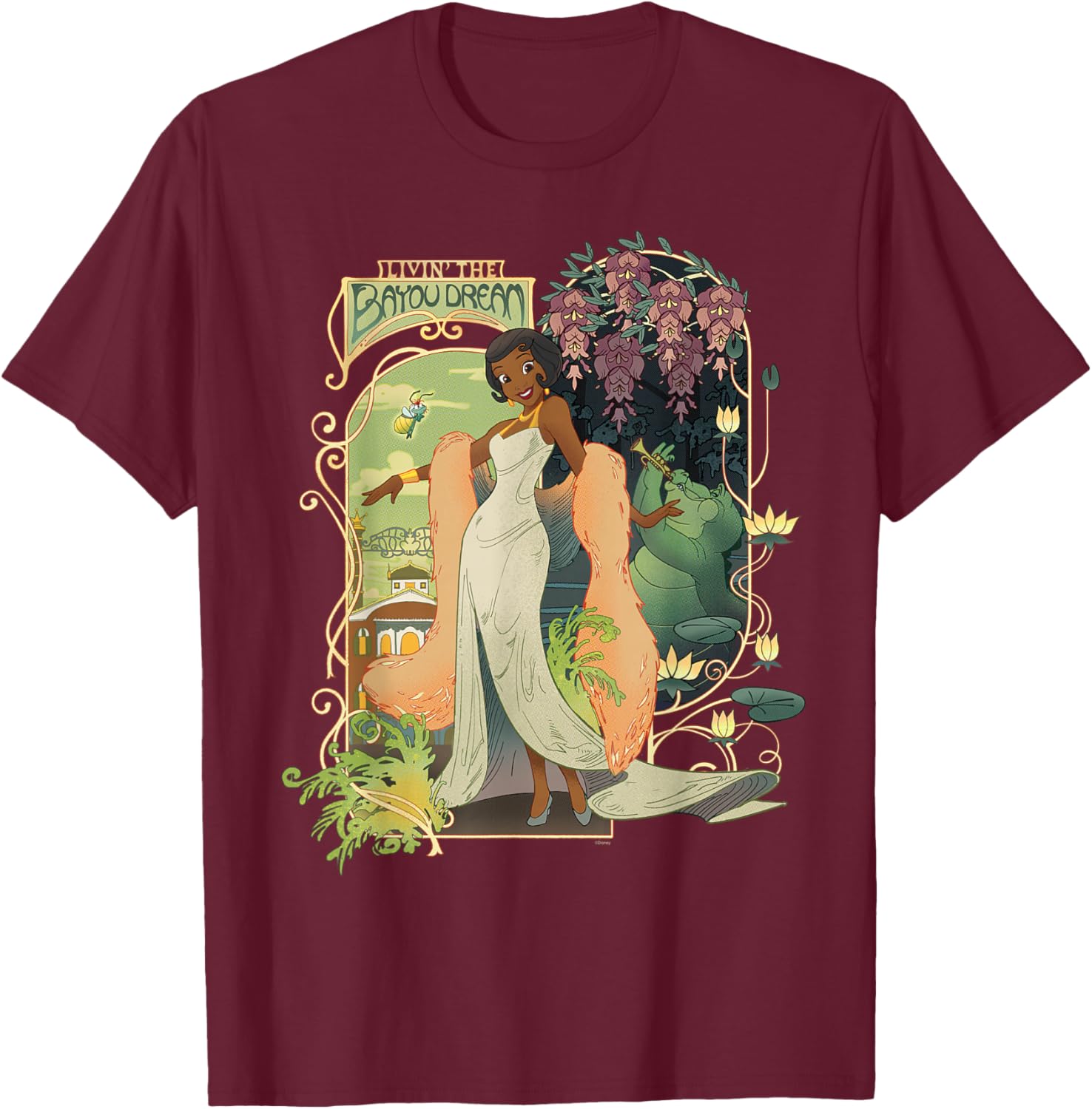 Disney Princess and The Frog Tiana Livin’ The Bayou Dream T-Shirt - T-Shirt | Maroon