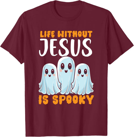 Christian Halloween Jesus Christ Trick Or Treat Christianity T-Shirt - T-Shirt | Maroon