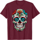 Dia De Los Muertos Costume Halloween Day Of Dead Sugar Skull T-Shirt - T-Shirt | Maroon