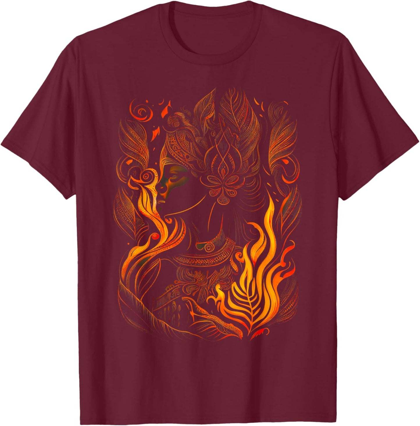 Pele Polynesian Mythology Goddess of Volcanoes Hawaiian T-Shirt - T-Shirt | Maroon