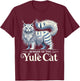 Beware of the Yule Cat Jolakotturinn Icelanic Folklore T-Shirt - T-Shirt | Maroon