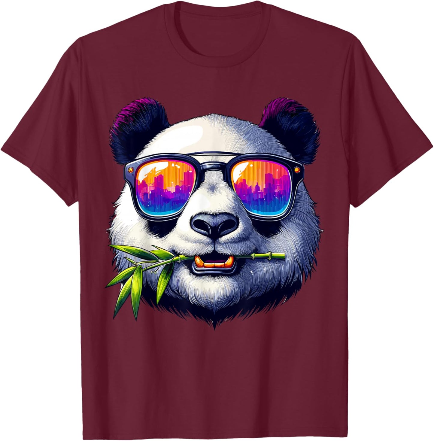 Panda Bear In Sunglasses Panda T-Shirt - T-Shirt | Maroon