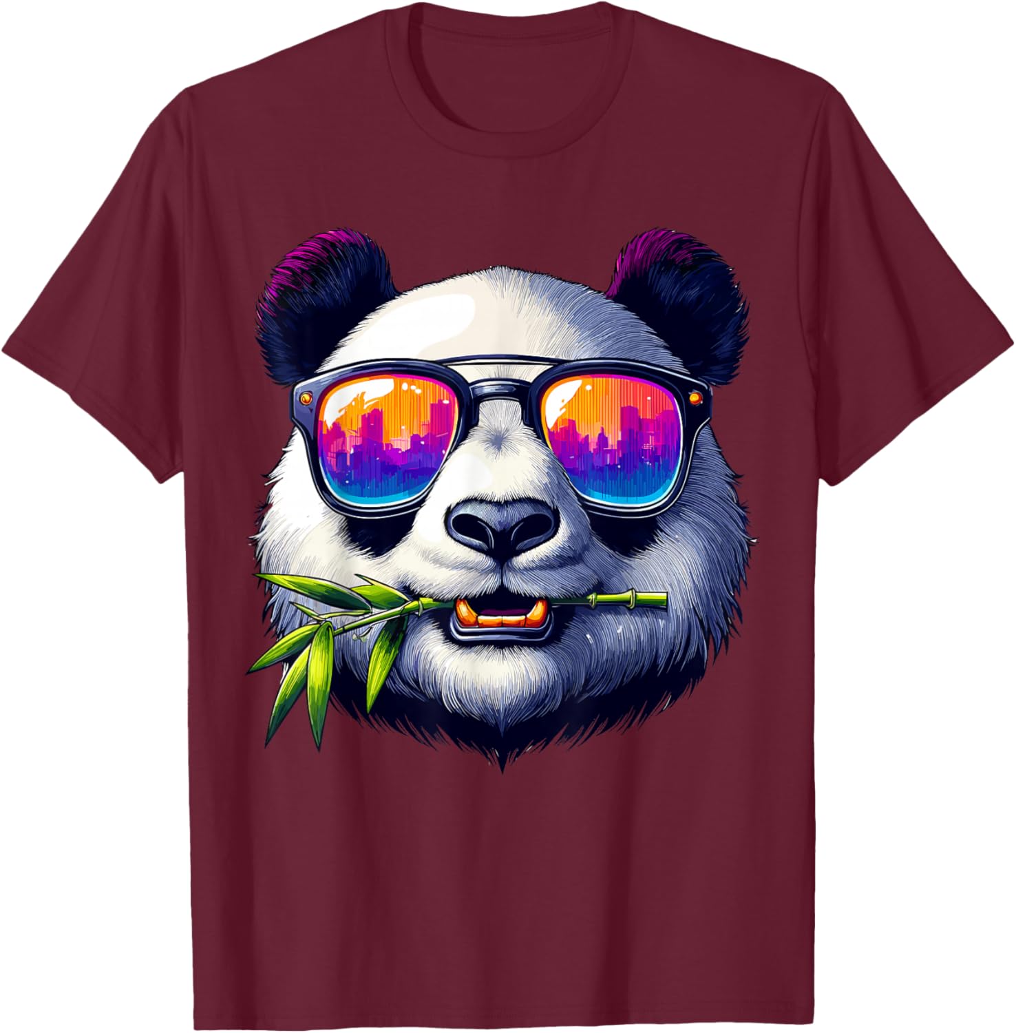 Panda Bear In Sunglasses Panda T-Shirt - T-Shirt | Maroon