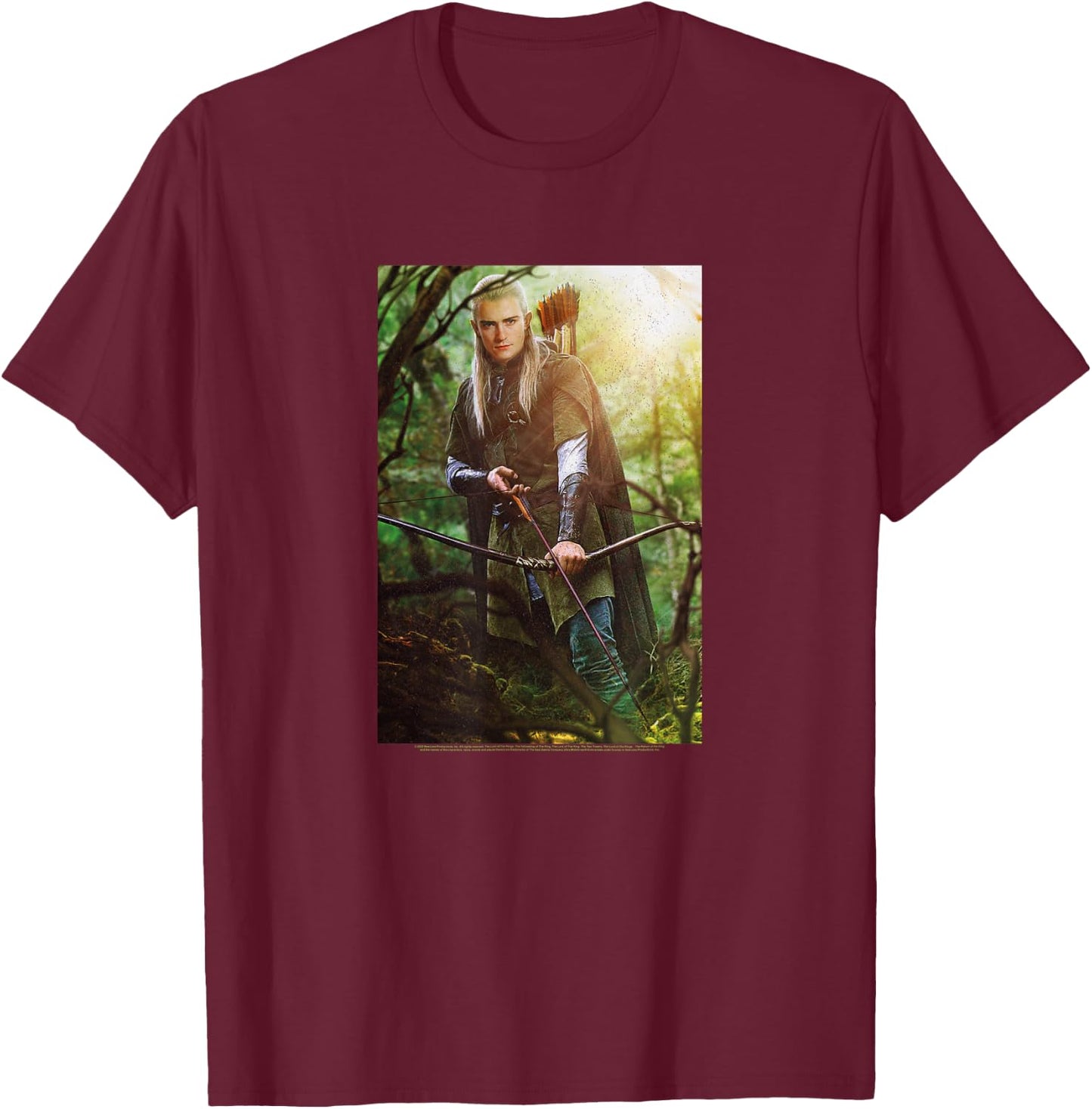 The Lord Of The Rings Legolas In The Dark Forest T-Shirt - T-Shirt | Maroon