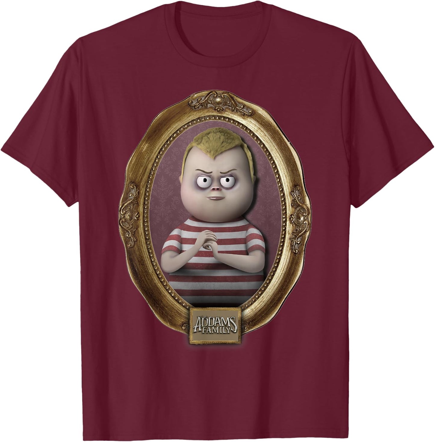 Addams Family Pugsley Addams Framed Photograph T-Shirt - T-Shirt | Maroon