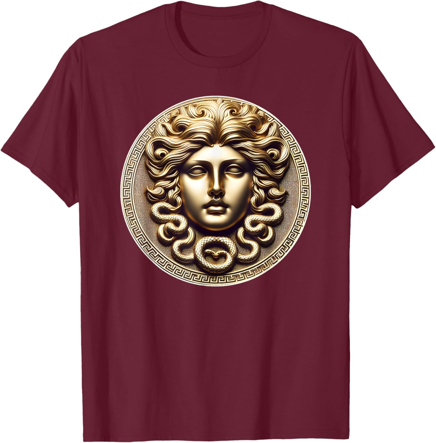 Medusa Head Myth Gorgon Snake Hair Greek Mythology Gift T-Shirt - T-Shirt | Maroon