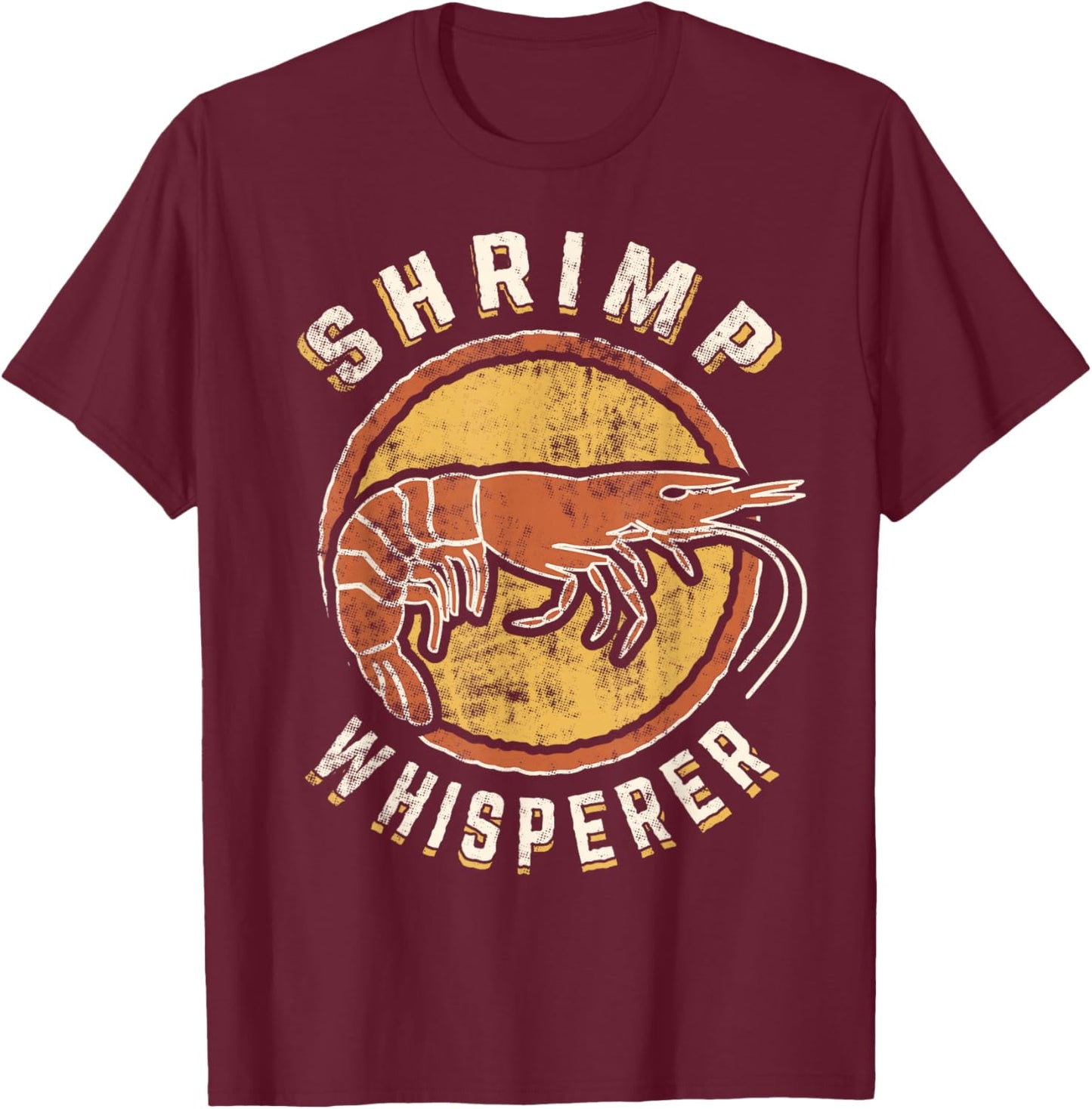 Shrimp Whisperer Vintage Classic Retro Animal Love T-Shirt - T-Shirt | Maroon