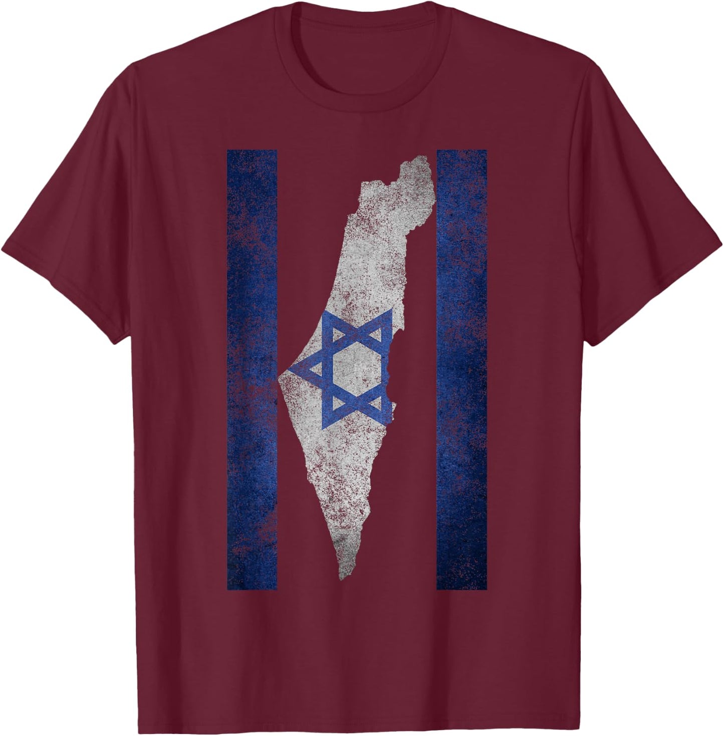 Israel Map Travel Jews Proud Jewish Gifts Israeli Flag T-Shirt - T-Shirt | Maroon