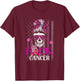 Messy Bun Skull Breast Cancer Awareness Fuck-Cancer USA Flag T-Shirt - T-Shirt | Maroon
