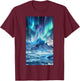 Northern Lights Display Aurora Borealis T-Shirt - T-Shirt | Maroon
