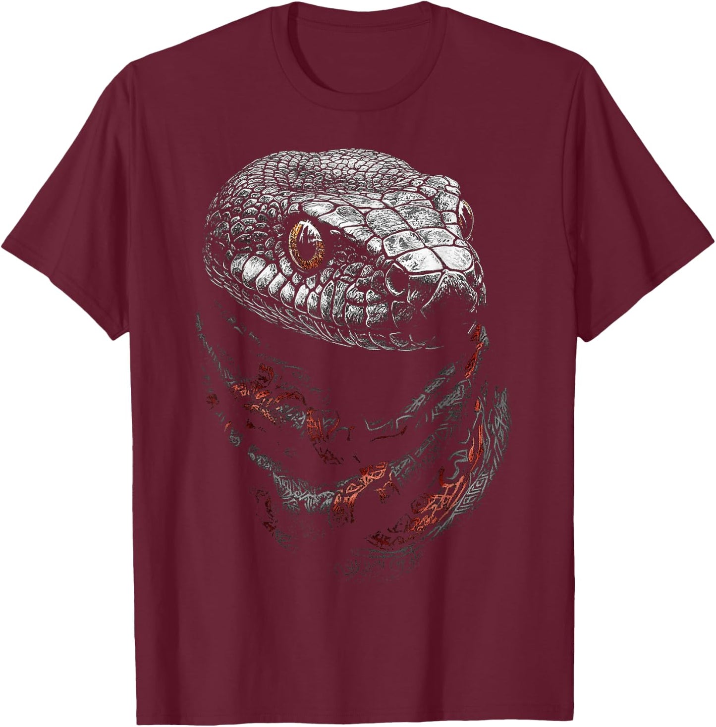 Snake Animal Graphic Art Snake T-Shirt - T-Shirt | Maroon