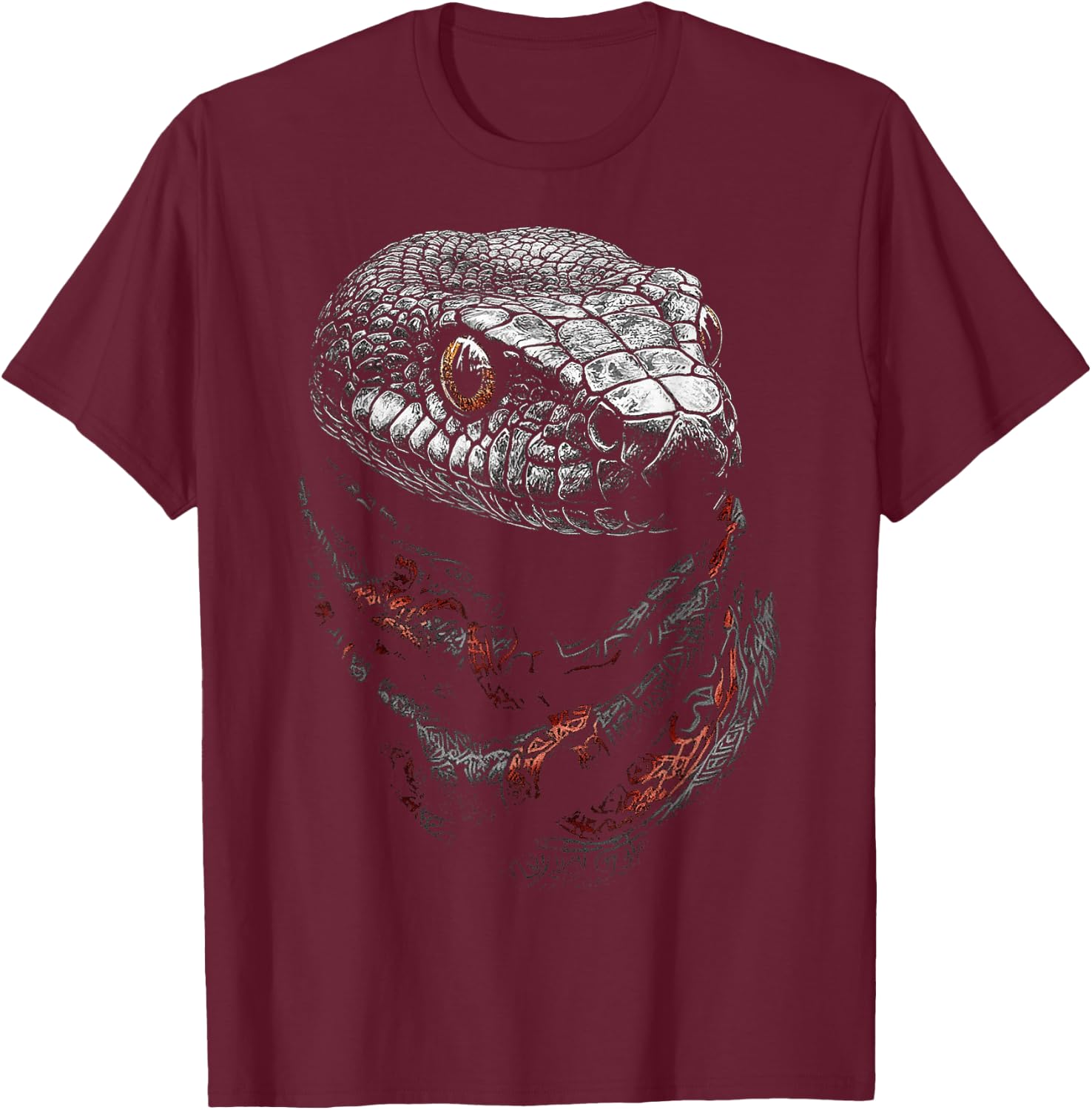Snake Animal Graphic Art Snake T-Shirt - T-Shirt | Maroon