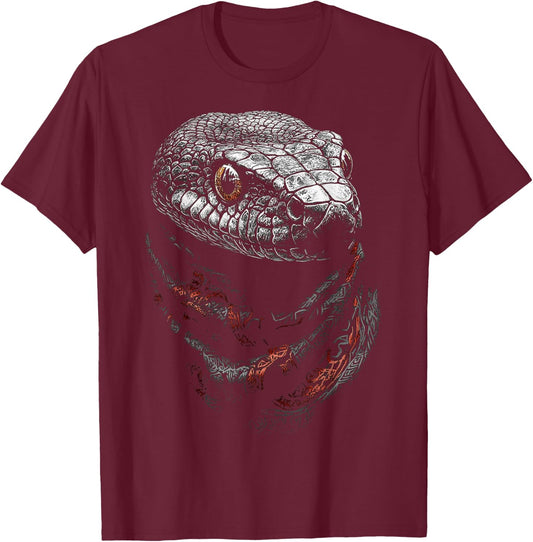 Snake Animal Graphic Art Snake T-Shirt - T-Shirt | Maroon