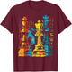 Chess Text Graphic Motif Colorful Art Chess T-Shirt - T-Shirt | Maroon
