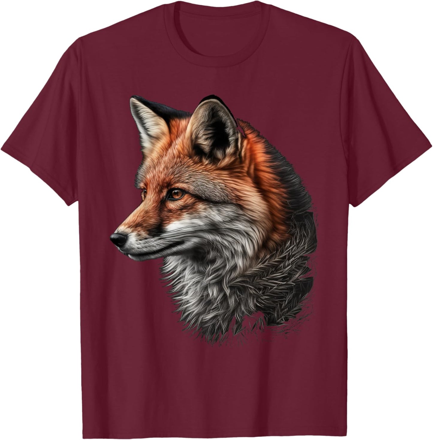 Fox motif, animal lovers, animal print, fox T-Shirt - T-Shirt | Maroon