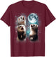 3 Ferret Moon Howling Ferret Head Funny , Women, Kid T-Shirt - T-Shirt | Maroon