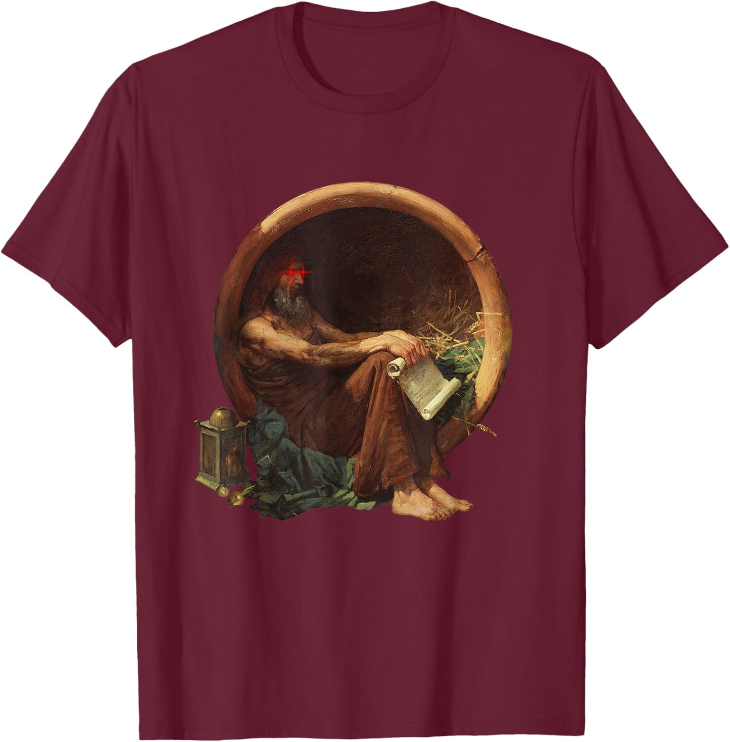 Diogenes gets Triggered - Mad Philosopher T-Shirt - T-Shirt | Maroon