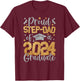 Proud Step Dad Of A Class Of 2024 Graduate Matching Family T-Shirt - T-Shirt | Maroon