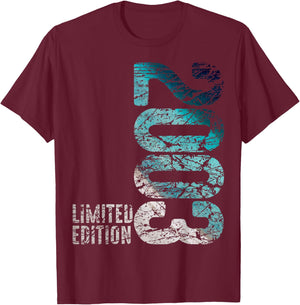 23. Geburtstag Mann Frau 23 Jahre 2003 Deko Geschenk Lustig T-Shirt - T-Shirt | Maroon