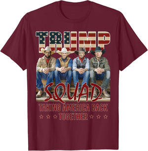 Trump Vance Kennedy Elon Squad Taking America Back Together T-Shirt - T-Shirt | Maroon