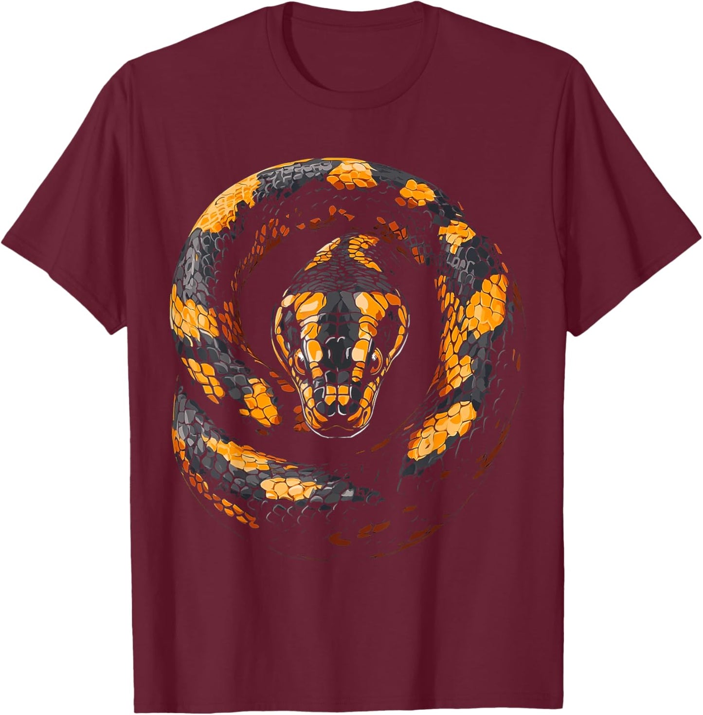 Snake Animal Graphic Artwork Snake T-Shirt - T-Shirt | Maroon
