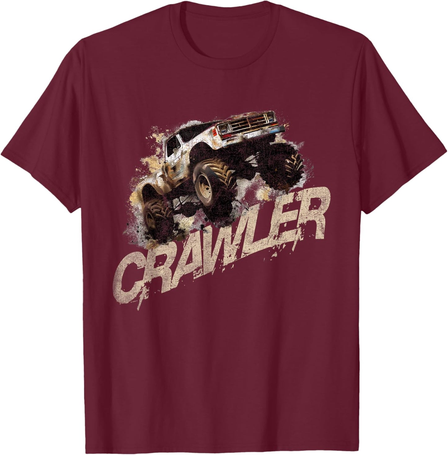 Crawler Rc Car Rock Scaler Scale Rc Offroad Truck Clawling T-Shirt - T-Shirt | Maroon