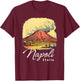 Retro Mount Vesuvius Napoli Italia / Naples Italy / Naples T-Shirt - T-Shirt | Maroon